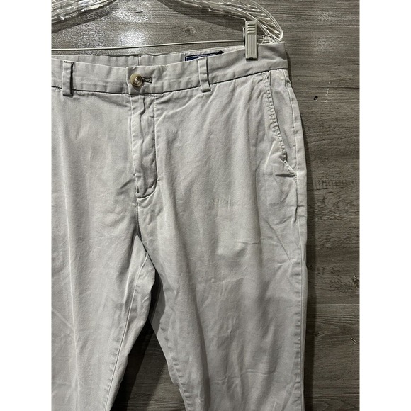 Vineyard Vines Breaker Pants Stretch Men's Sz 36x32 Gray Slim Fit Chino - Picture 2 of 11